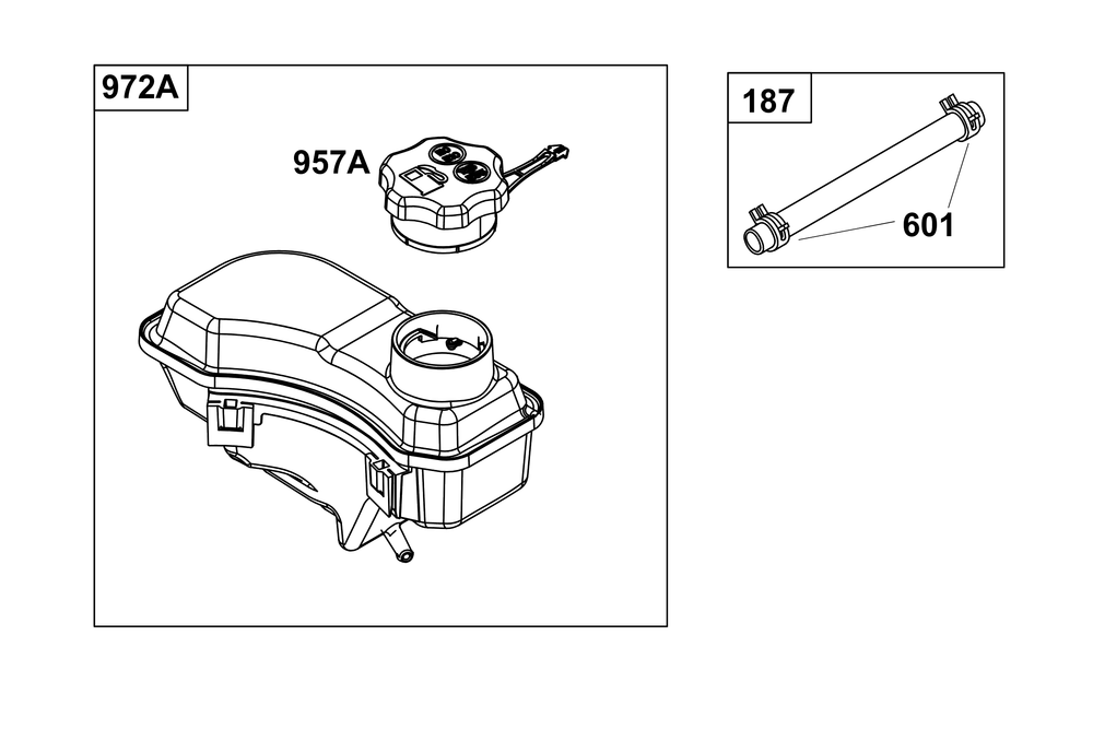 Fuel Supply Group Diagram and Parts List for 115P02-0013-F1 100000 - 19Z999 Briggs and Stratton Engine